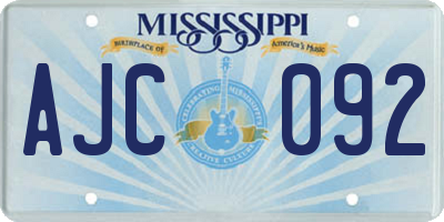 MS license plate AJC092