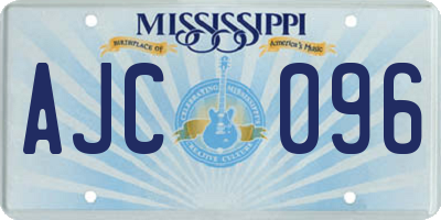 MS license plate AJC096