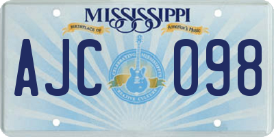 MS license plate AJC098