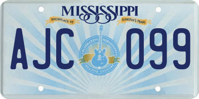 MS license plate AJC099