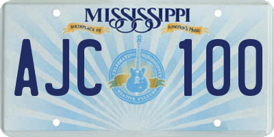 MS license plate AJC100