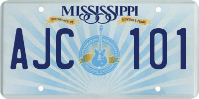 MS license plate AJC101