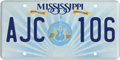 MS license plate AJC106