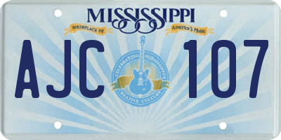 MS license plate AJC107