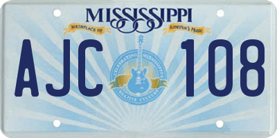 MS license plate AJC108