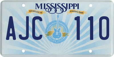 MS license plate AJC110