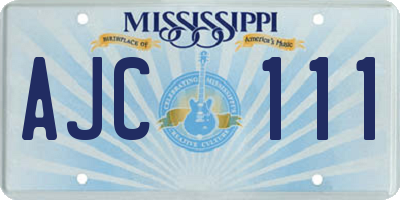 MS license plate AJC111