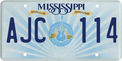 MS license plate AJC114