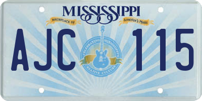 MS license plate AJC115
