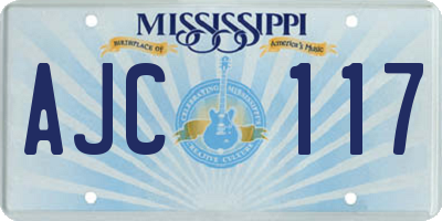 MS license plate AJC117