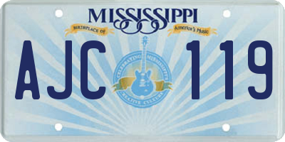 MS license plate AJC119