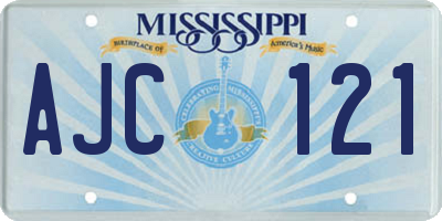 MS license plate AJC121