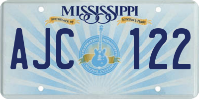 MS license plate AJC122