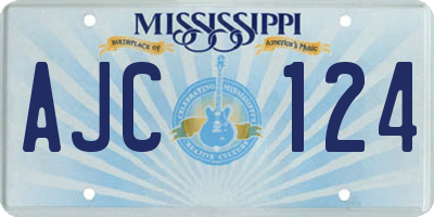 MS license plate AJC124