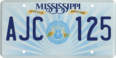 MS license plate AJC125