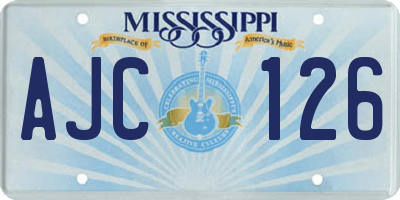 MS license plate AJC126