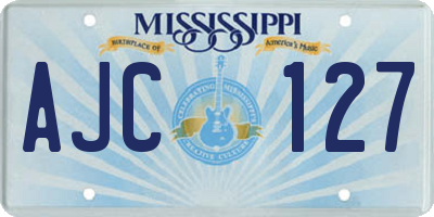 MS license plate AJC127