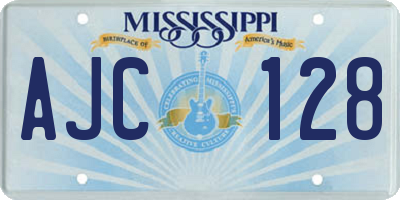 MS license plate AJC128