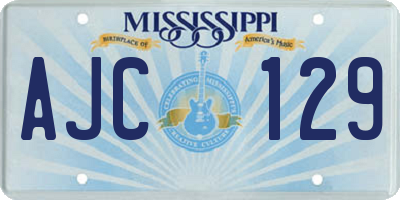 MS license plate AJC129