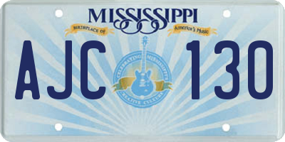 MS license plate AJC130