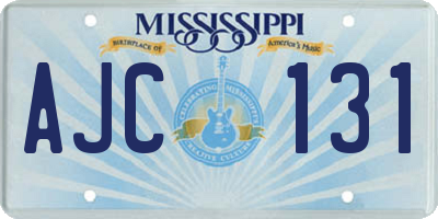 MS license plate AJC131