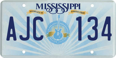MS license plate AJC134