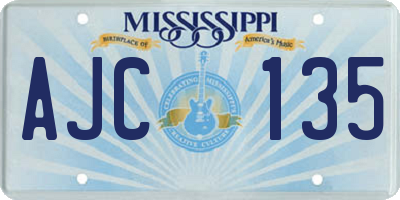 MS license plate AJC135