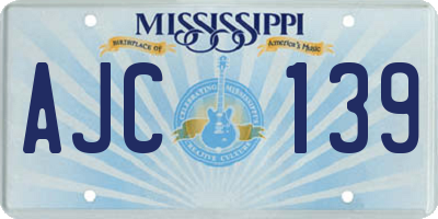 MS license plate AJC139
