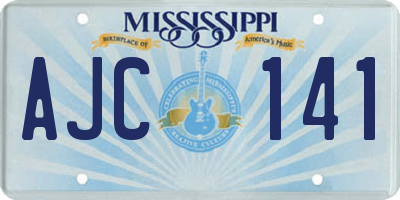 MS license plate AJC141