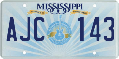 MS license plate AJC143