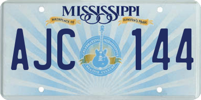 MS license plate AJC144