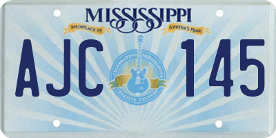 MS license plate AJC145