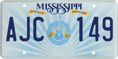MS license plate AJC149