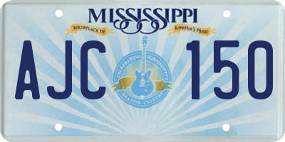 MS license plate AJC150