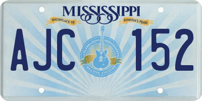 MS license plate AJC152