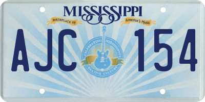 MS license plate AJC154