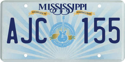MS license plate AJC155