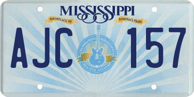 MS license plate AJC157
