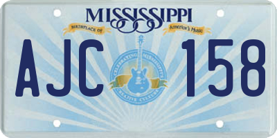 MS license plate AJC158