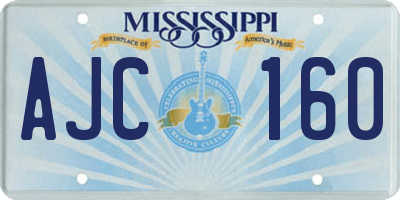 MS license plate AJC160