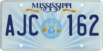 MS license plate AJC162