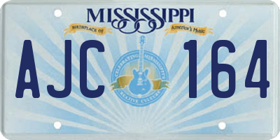 MS license plate AJC164