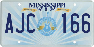 MS license plate AJC166