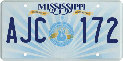 MS license plate AJC172