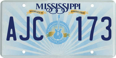 MS license plate AJC173