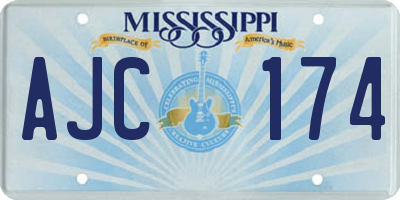 MS license plate AJC174