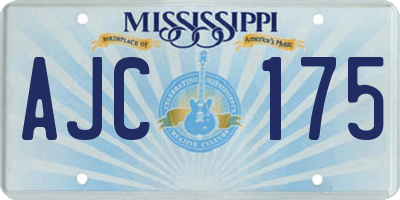 MS license plate AJC175