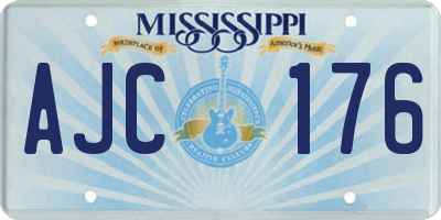 MS license plate AJC176