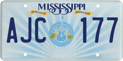 MS license plate AJC177