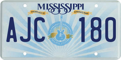 MS license plate AJC180